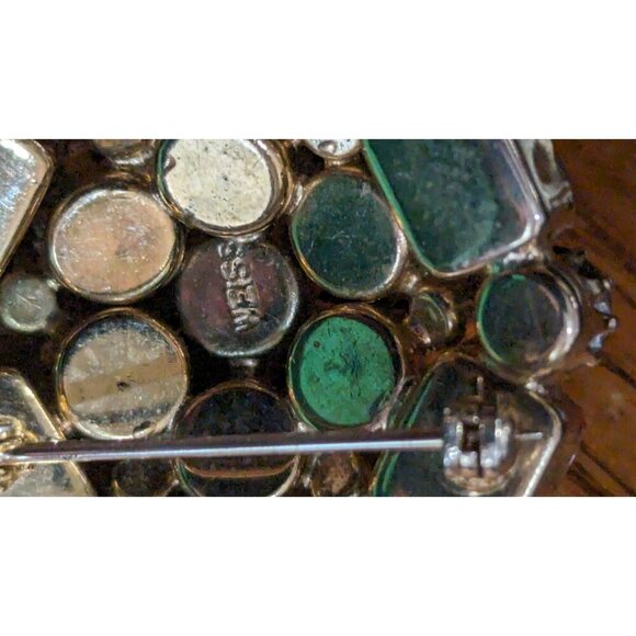 vintage Weiss brooch pin pink tones aurora borealis mound 1.5" statemen - Picture 8 of 8